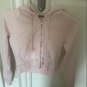 Pink Cropped Hoodie